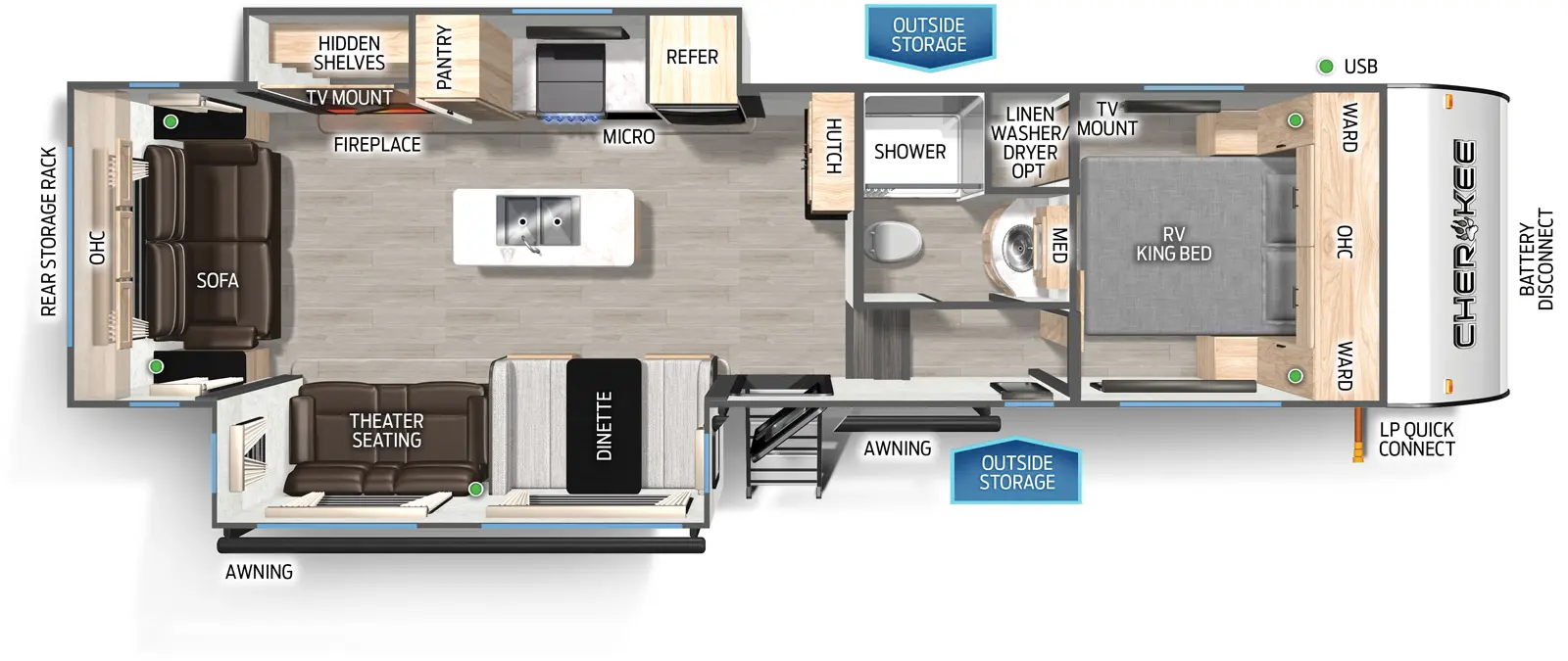 Cherokee 295SBBL Floorplan